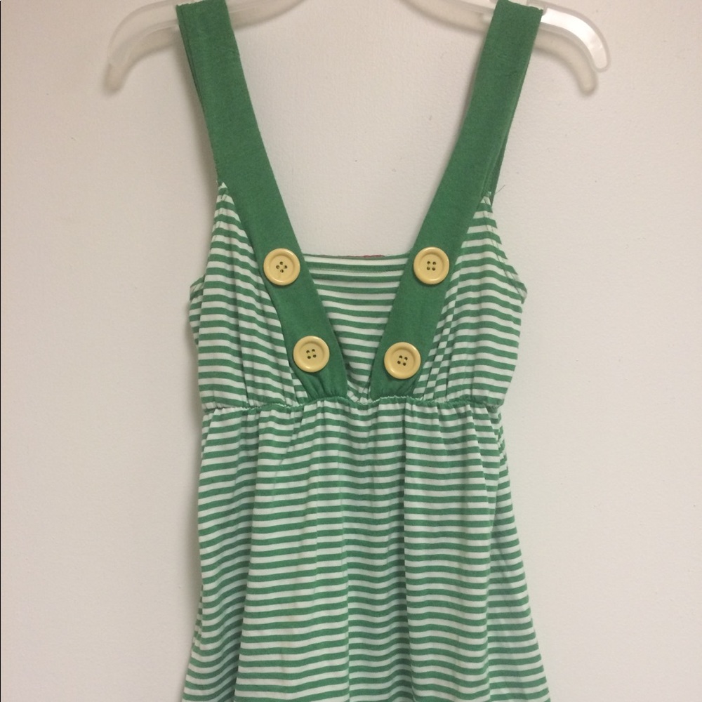 Green and white tank top